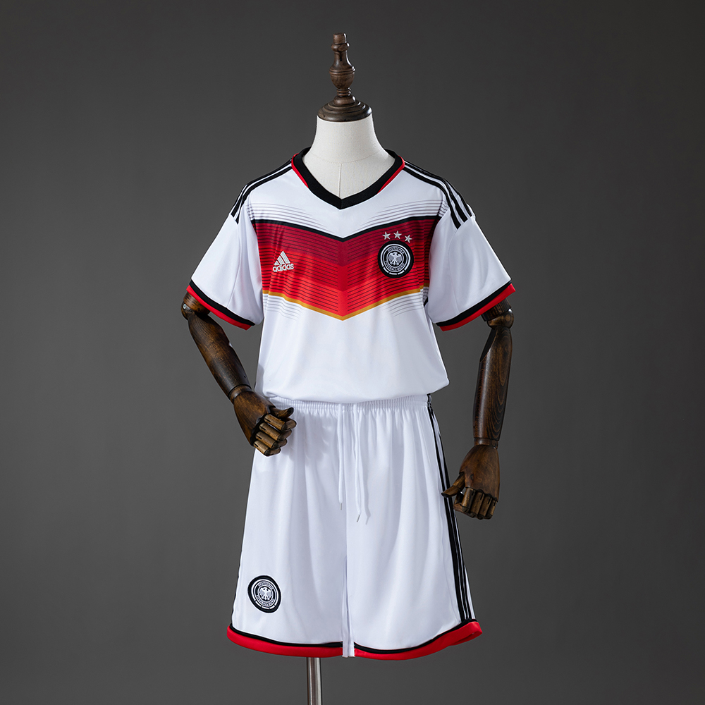 Germany 2014 Home Retro Kids Kit Jersey – Replica Football Soccer Shirt – Size 16–28