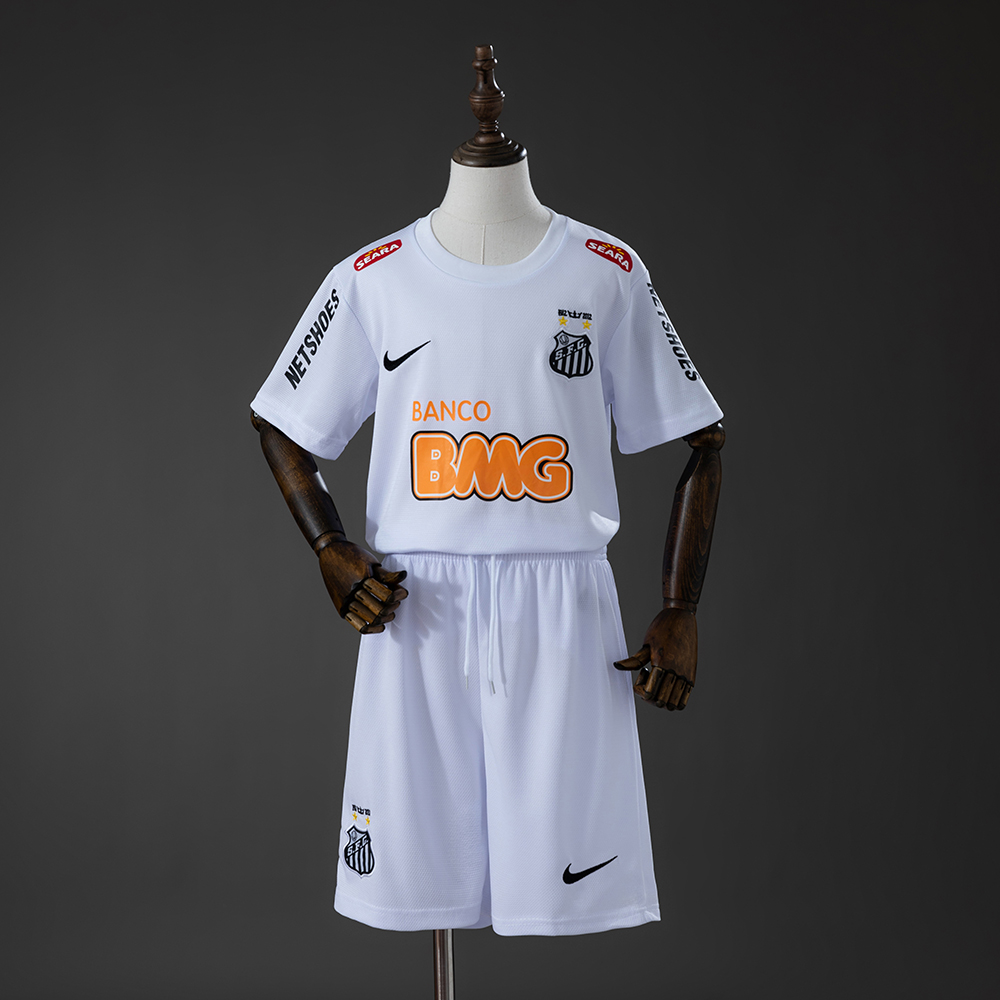 Santos 12_13 Home Retro Kids Kit Jersey – Replica Football Soccer Shirt – Size 16–28