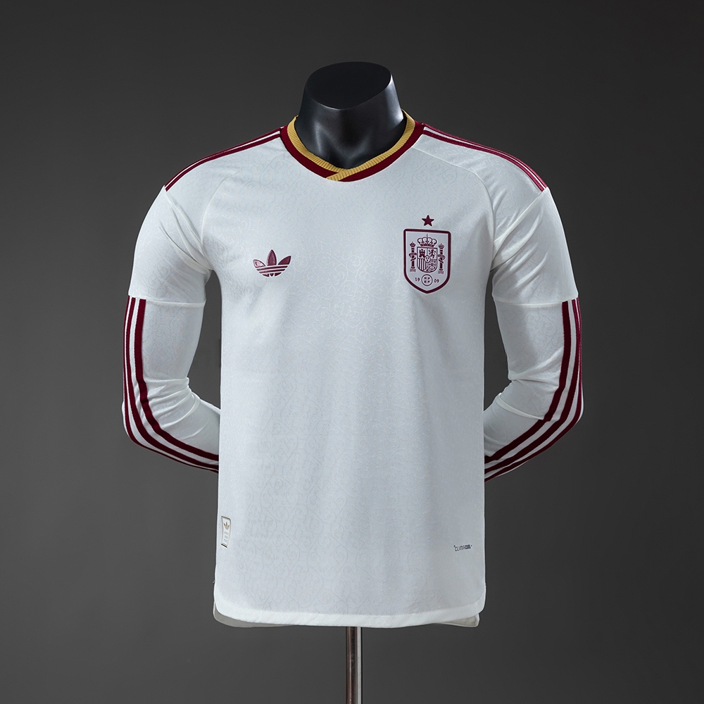 Spain 2026 Away Player Version Long Sleeve Jersey – Replica Football Soccer Shirt – S–4XL