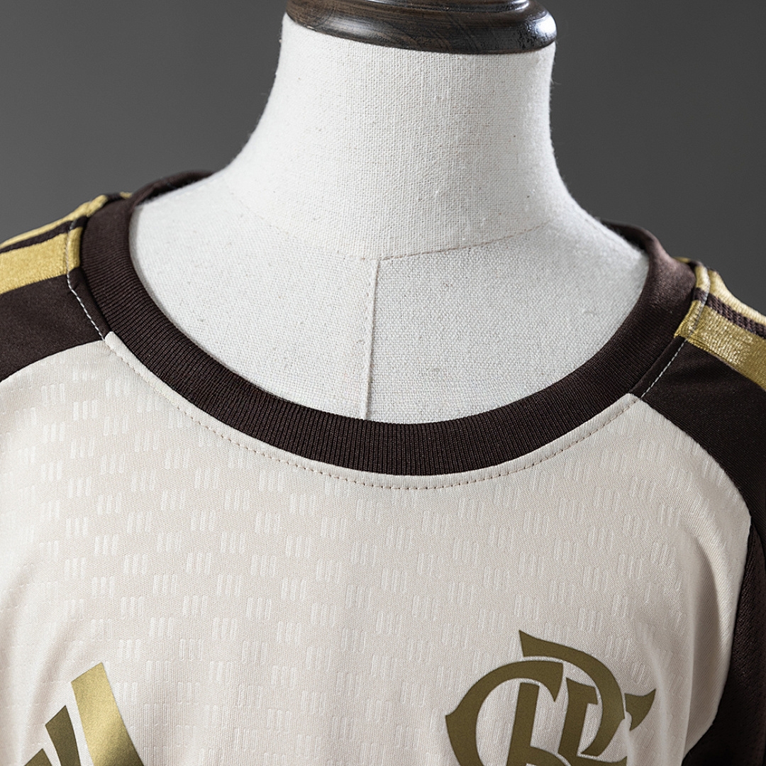 Flamengo 26/27 Kids Kit Training – Brown Jersey – Replica Football Soccer Kit – Size 16–28