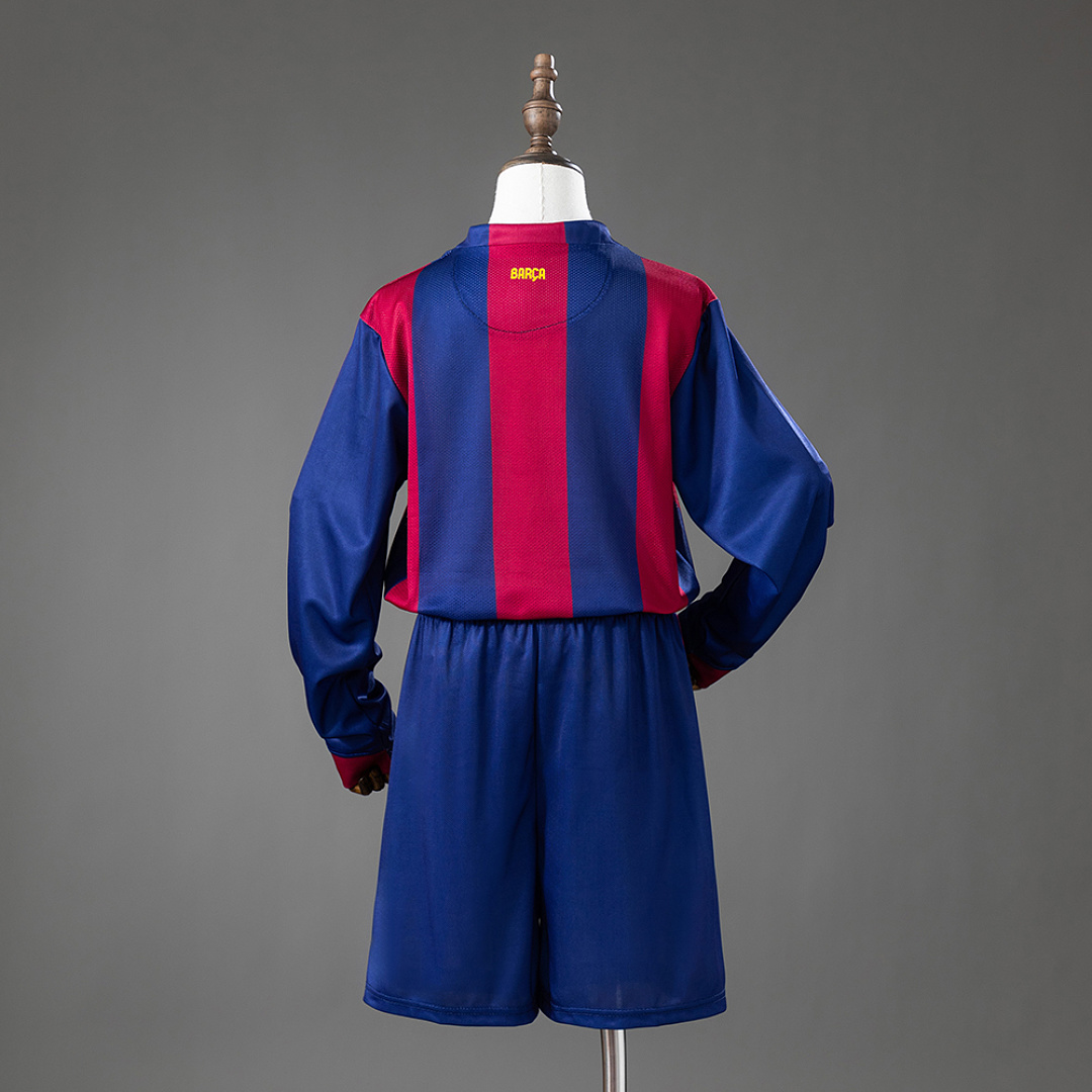 Barcelona 14_15 Home Retro Long-Sleeve Kids Kit Jersey – Replica Football Soccer Shirt – Size 16–28