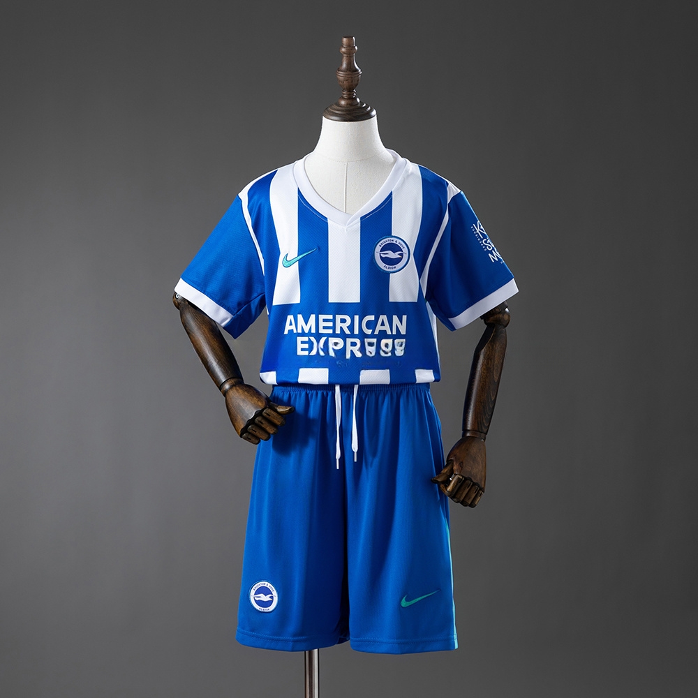 Brighton 25_26 Home Kids kit Jersey – Replica Football Soccer Shirt – SIZE 16-28