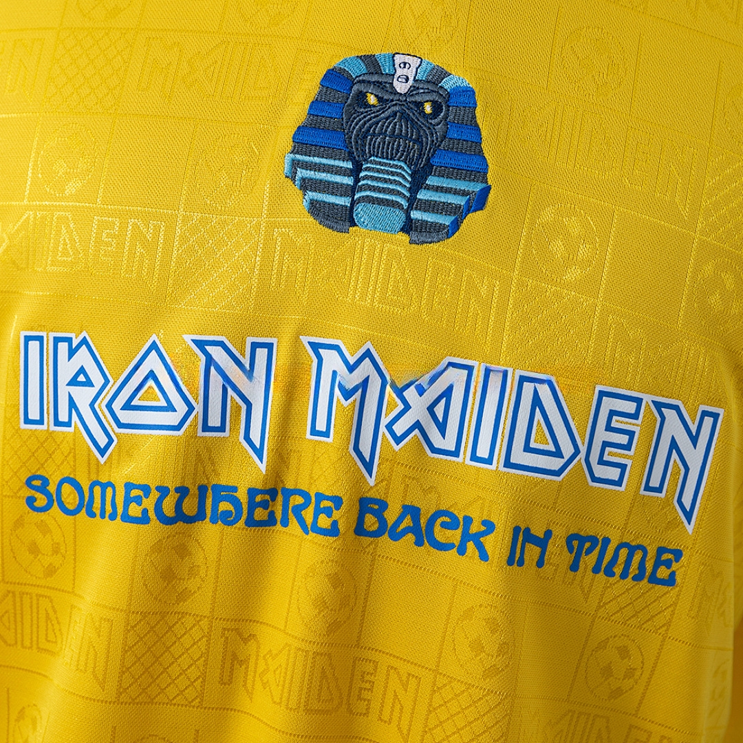 Iron Maiden x West Ham United 2008 Retro Yellow Jersey – Replica Football Soccer Shirt – S–XXL