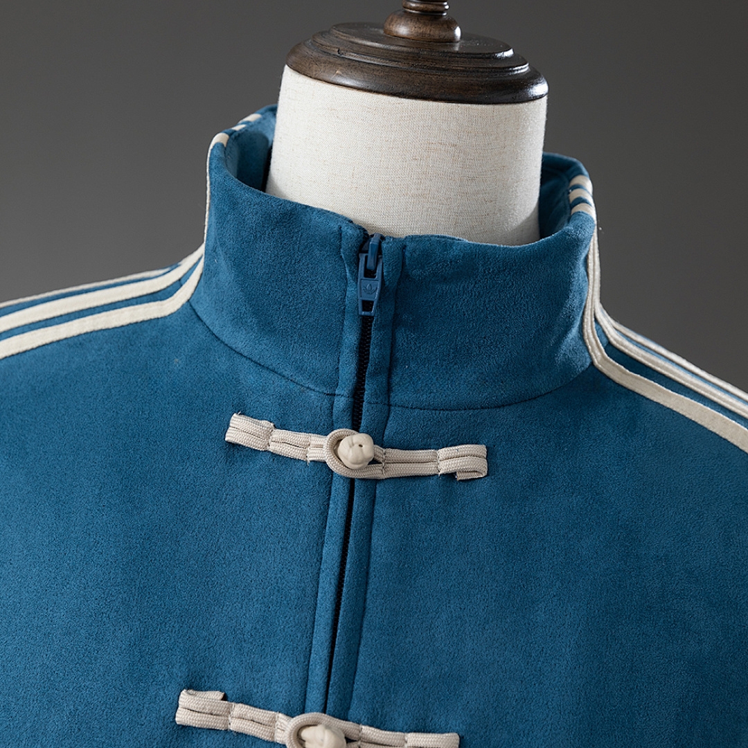 Chinese New Year Tang-Style Jacket Cowboy Blue – Replica Football Soccer Shirt – S–XL