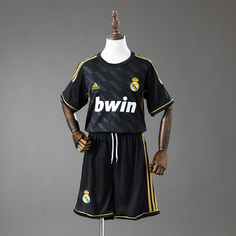 Real Madrid 11_12 Away Retro Kids Kit Jersey – Replica Football Soccer Shirt – Size 16–28