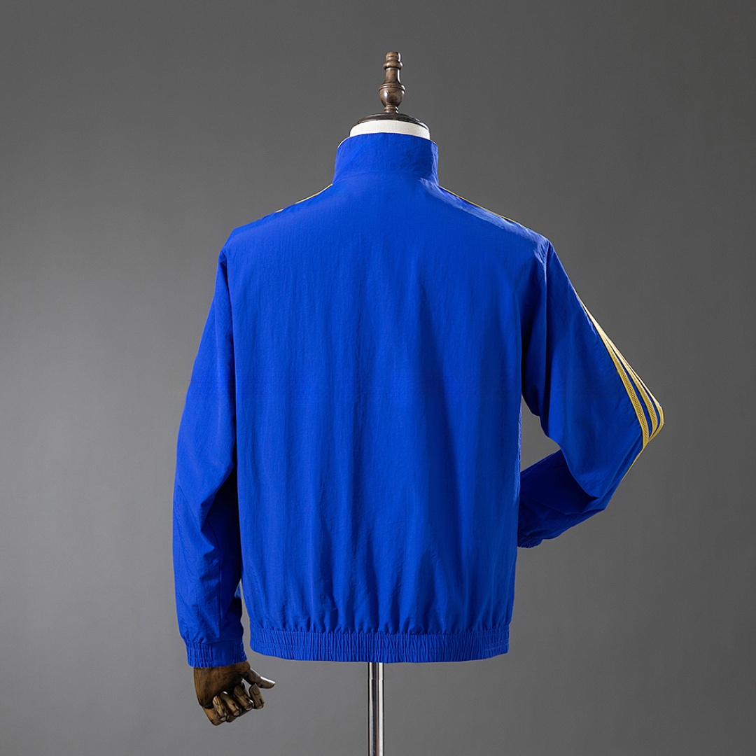 Real Madrid Reversible Jacket Windbreaker – Blue & Yellow – Replica Football Soccer Jacket – S–XXL