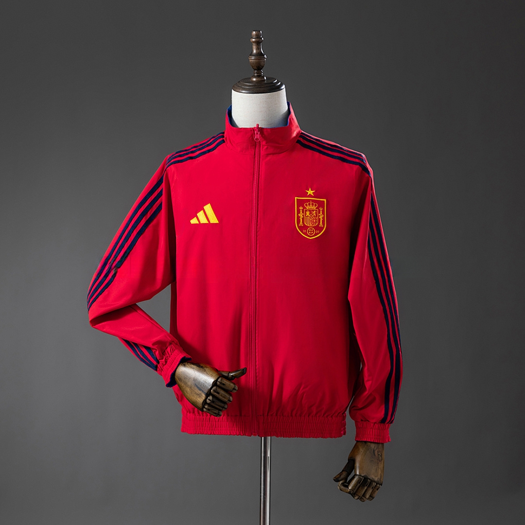 Spain 2026 Reversible Jacket Windbreaker – Red & Blue – Replica Football Soccer Jacket – S–3XL
