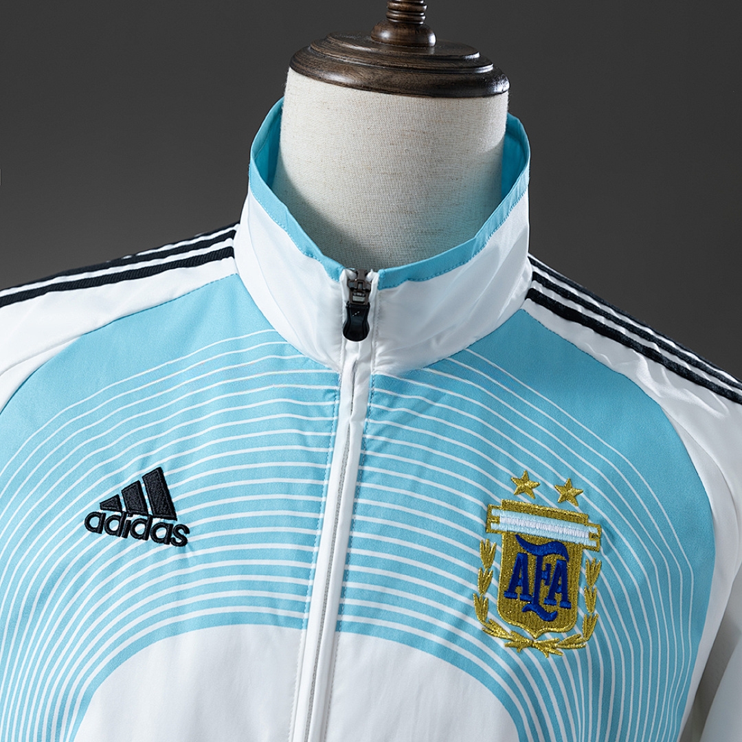 Argentina 05_06 Retro Windbreaker - White & Blue – Replica Football Soccer Shirt – S–XXL