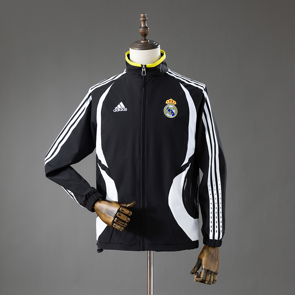 Real Madrid 06_07 Windbreaker – Black – Replica Football Jacket – S–XXL