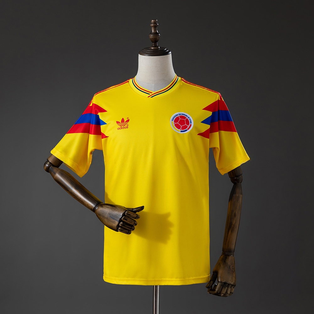 Colombia 1990 Originals Retro Home Jersey – Replica Football Soccer Shirt – S–XXL