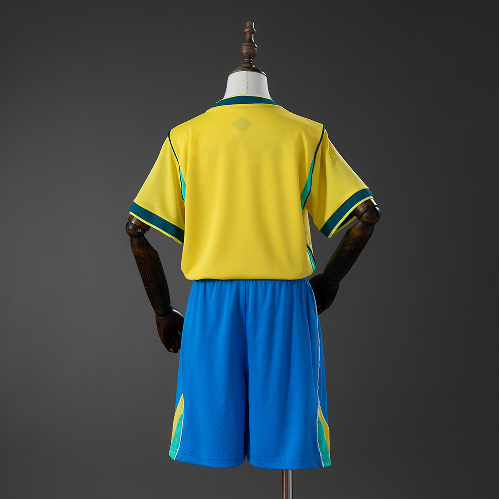 Brazil 2026 Home Kids Kit Jersey Size 16-28