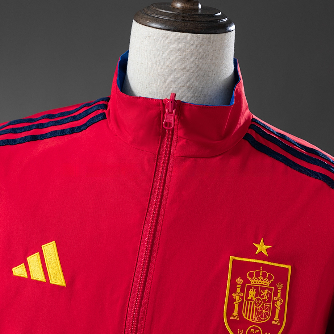 Spain 2026 Reversible Jacket Windbreaker – Red & Blue – Replica Football Soccer Jacket – S–3XL