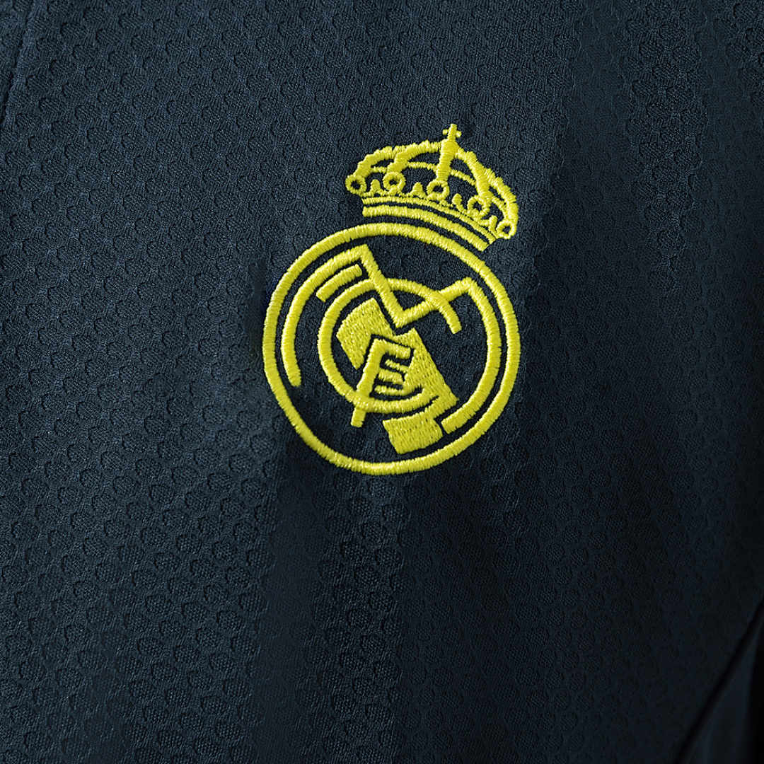Real Madrid 25_26 POLO - Dark Grey & Yellow – Replica Football Soccer Shirt – S–XXL