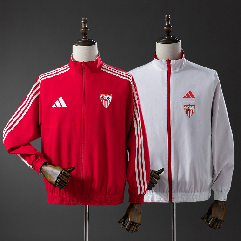 Athletic Bilbao Reversible Jacket Windbreaker – Red & White – Replica Football Soccer Jacket – S–XXL
