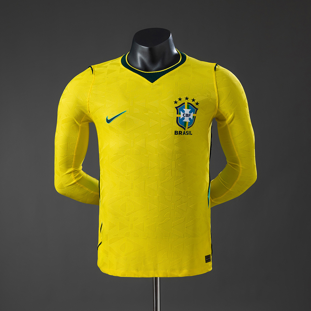 Brazil 2026 Home Player Version Long-Sleeve Jersey – Replica Football Soccer Shirt – S–3XL