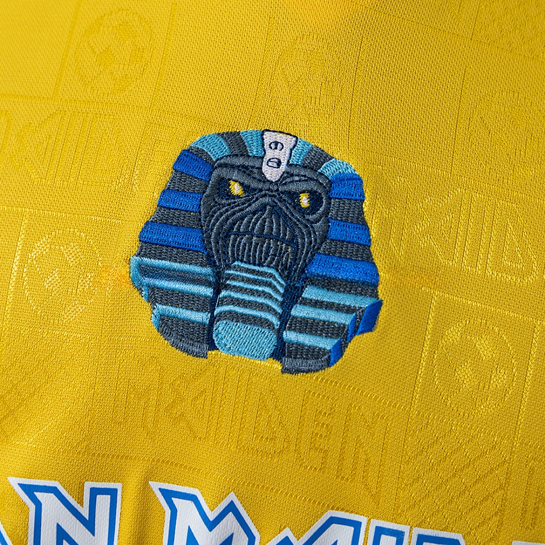 Iron Maiden x West Ham United 2008 Retro Yellow Jersey – Replica Football Soccer Shirt – S–XXL