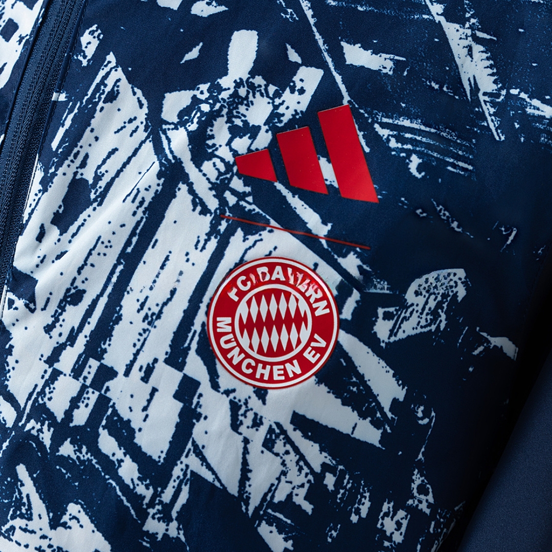 Bayern Munich 25/26 Reversible Jacket Windbreaker – Navy Blue – Replica Football Soccer Jacket – S–3XL