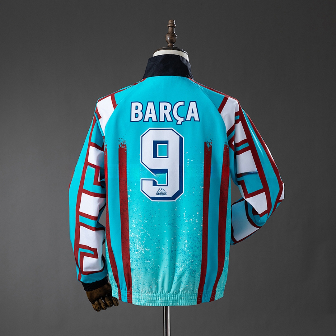 Barcelona Retro Windbreaker #9 – Replica Football Soccer Shirt – S–XXL