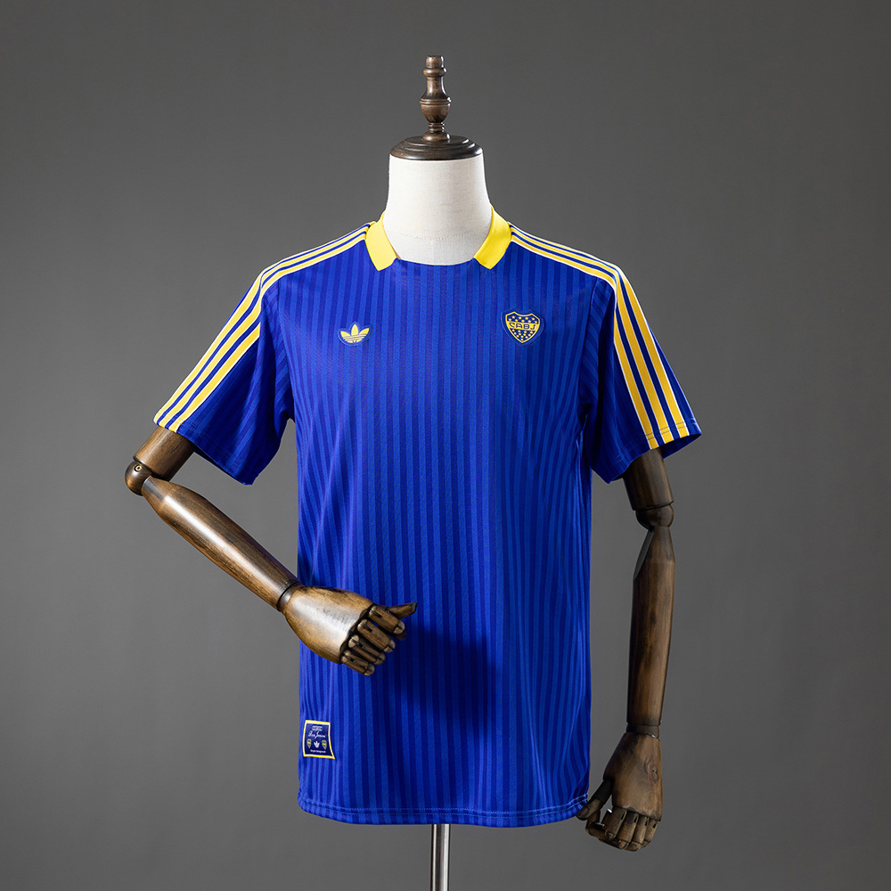 Boca Juniors Terrace Icons T-Shirt White Blue – Replica Football Soccer Shirt – S–XXL