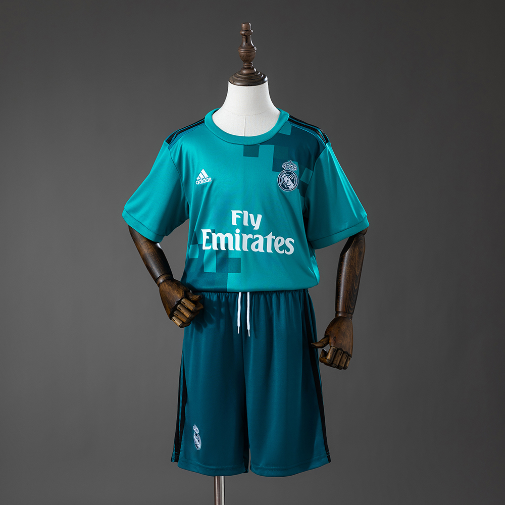 Real Madrid 17_18 Third Away Retro Kids Kit Jersey – Replica Football Soccer Shirt – Size 16–28