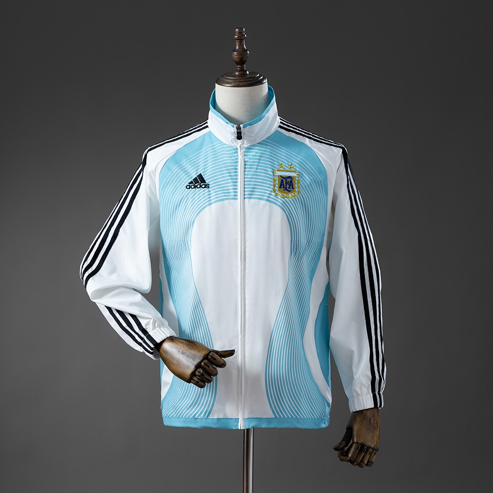 Argentina 05_06 Retro Windbreaker - White & Blue – Replica Football Soccer Shirt – S–XXL