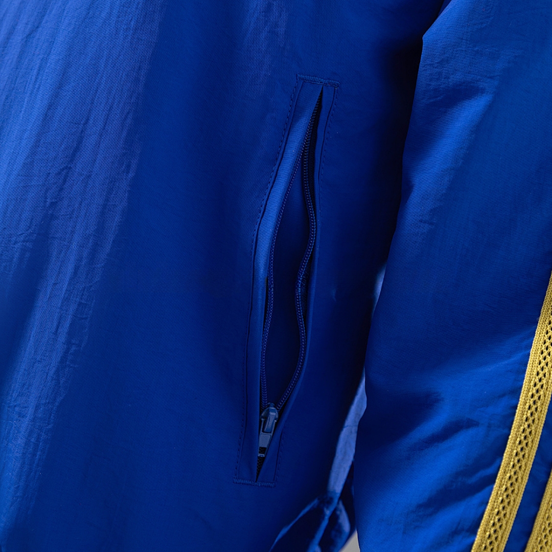 Real Madrid Reversible Jacket Windbreaker – Blue & Yellow – Replica Football Soccer Jacket – S–XXL