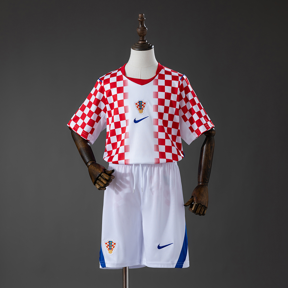 Croatia 2026 Home Kids Kit Jersey – Replica Football Soccer Shirt – Size 16–28