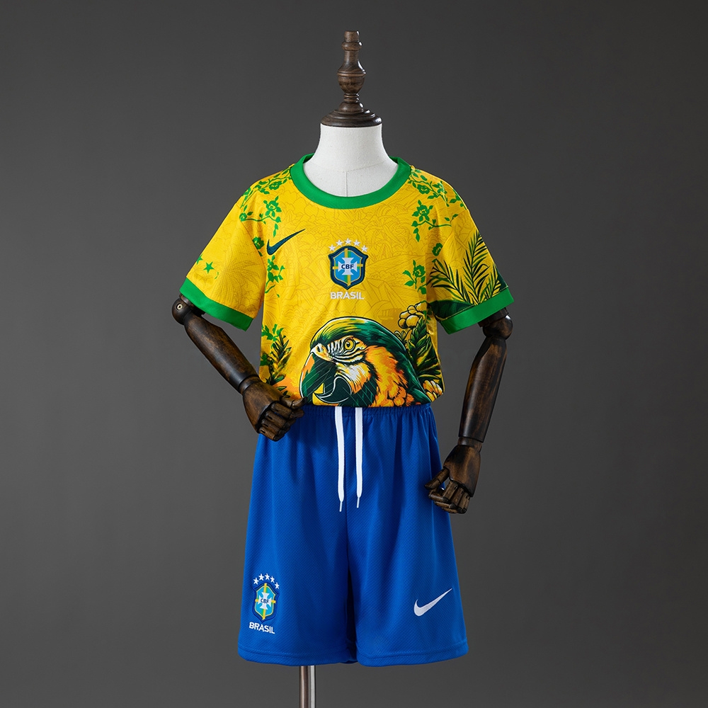 Brazil 26_27 Special Edition Kids Kit Jersey – Replica Football Soccer Shirt – Size 16–28
