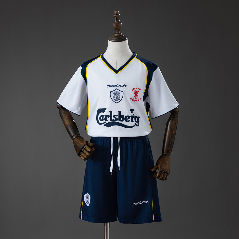 LFC 01_02 Away Retro Kids Kit Jersey – Replica Football Soccer Shirt – Size 16–28
