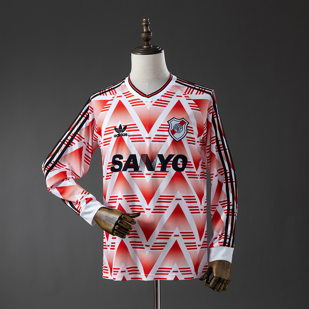 River Plate 92/93 Away Long-Sleeved Retro Jersey – Replica Football Soccer Shirt – S–XXL
