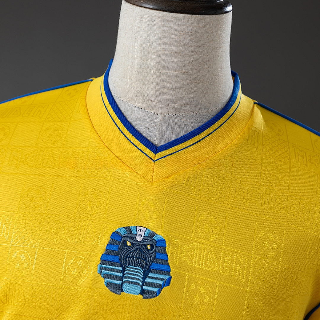 Iron Maiden x West Ham United 2008 Retro Yellow Jersey – Replica Football Soccer Shirt – S–XXL