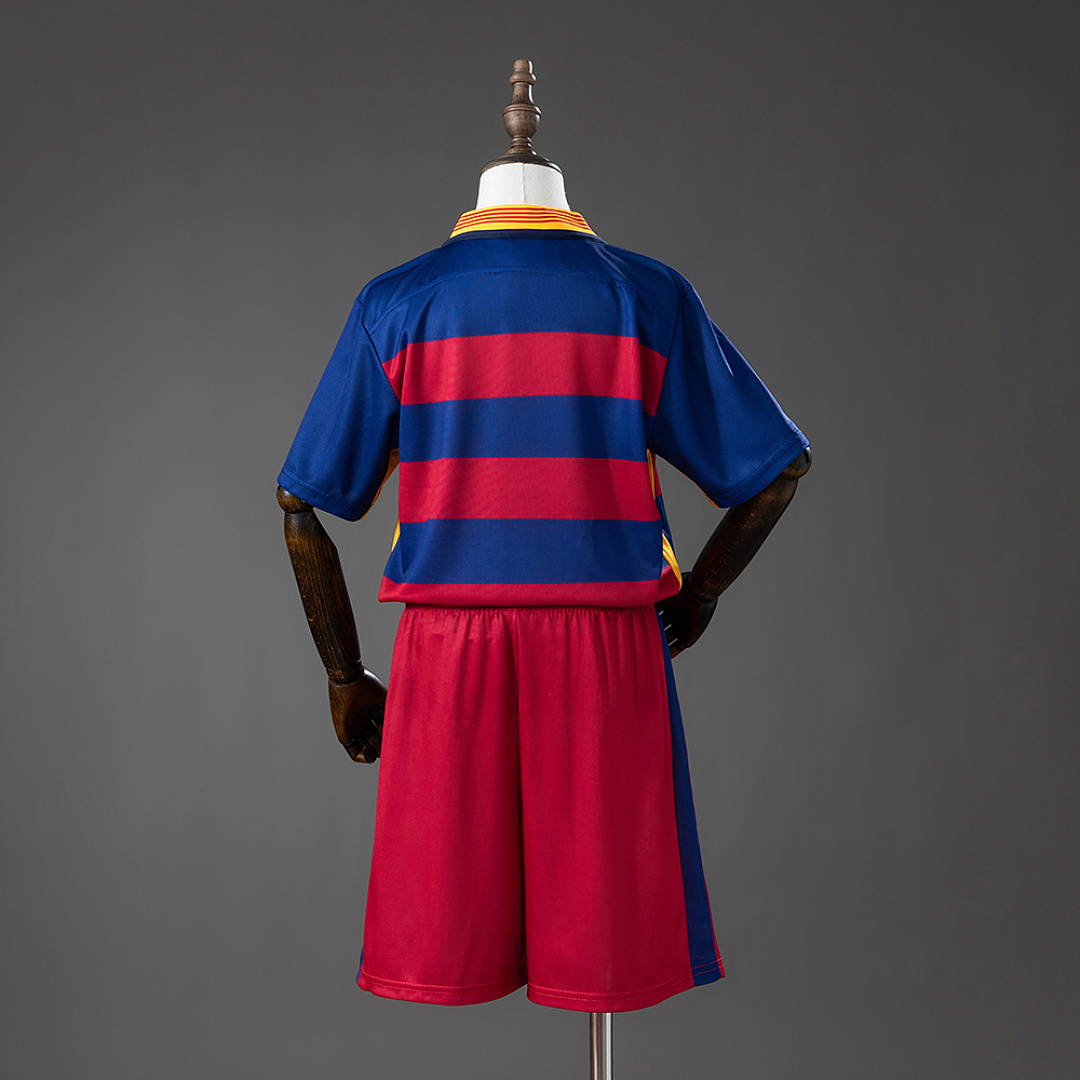 Barcelona 15_16 Home Retro Kids Kit Jersey – Replica Football Soccer Shirt – Size 16–28