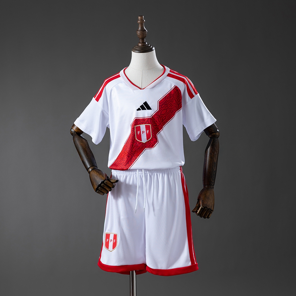 Peru 2026 Home Kids Kit Jersey – Replica Football Soccer Shirt – Size 16–28