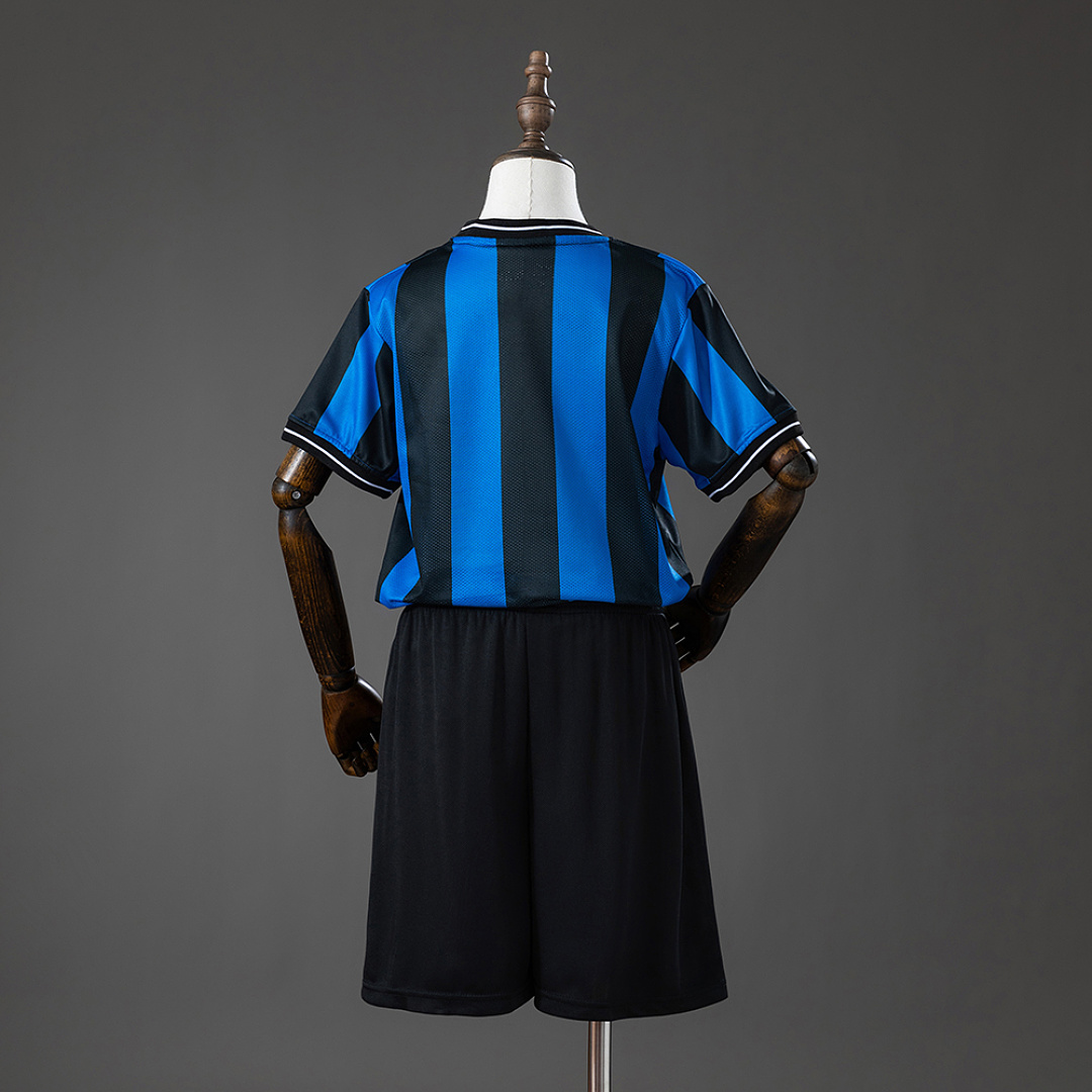 Inter Milan 09_10 Home (UEFA Champions League) Retro Kids Kit Jersey – Replica Football Soccer Shirt – Size 16–28
