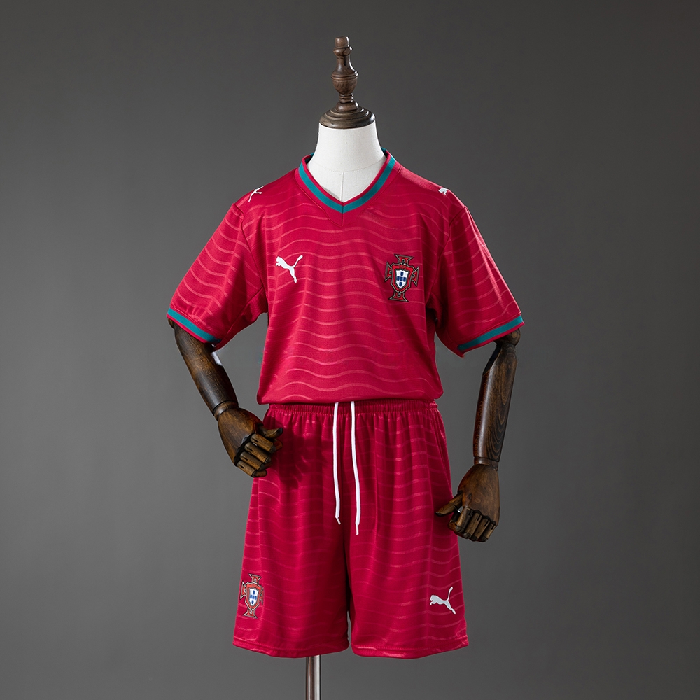 Portugal 2026 Home Kids Kit Jersey – Replica Football Soccer Shirt – Size 16–28