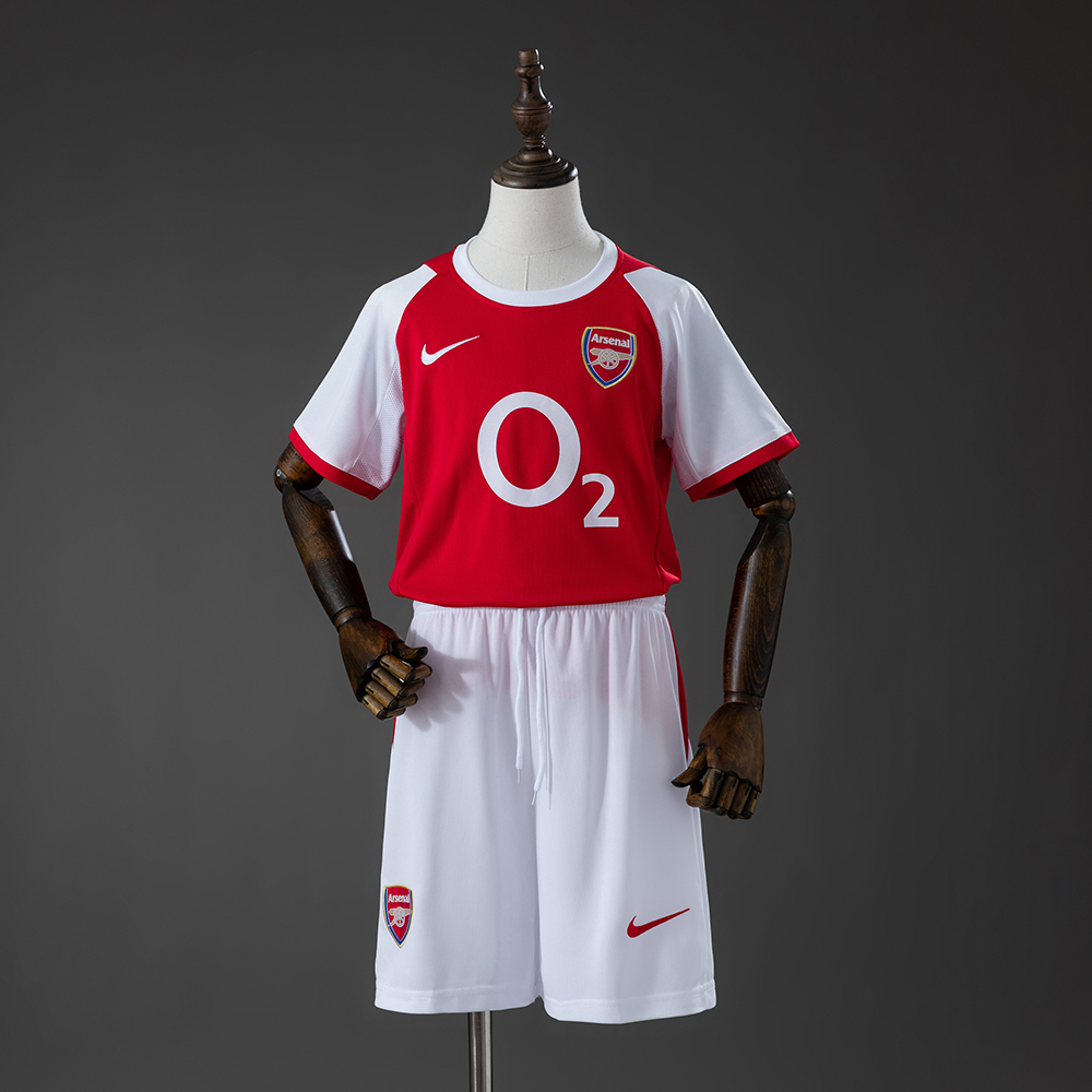 Arsenal 02_04 Home Retro Kids Kit Jersey – Replica Football Soccer Shirt – Size 16–28
