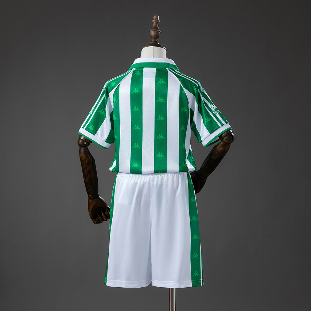 Real Betis 95_97 Home Retro Kids Kit Jersey – Replica Football Soccer Shirt – Size 16–28