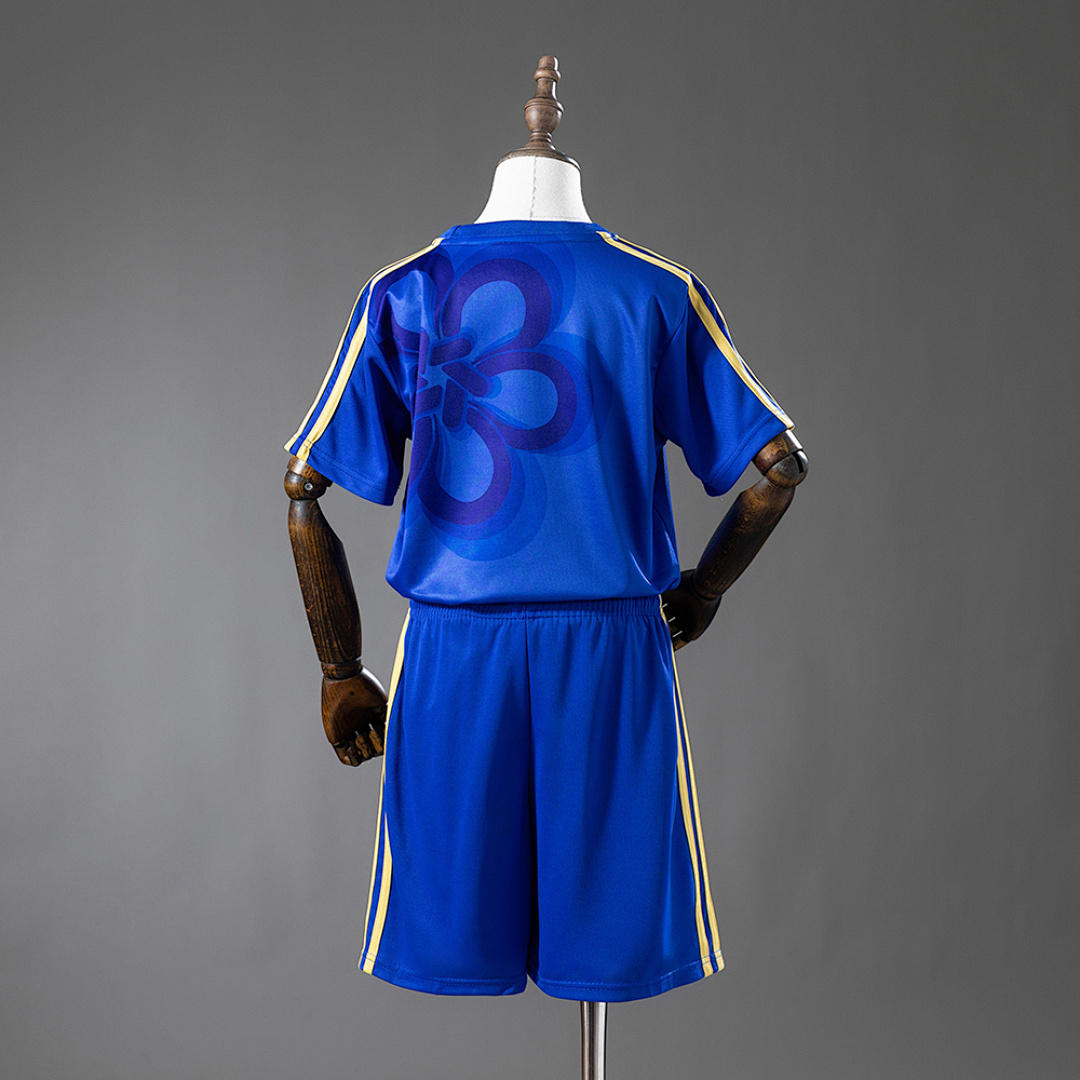 Real Madrid 25/26 Cultural Story – Blue Kids Kit Jersey – Replica Football Soccer Shirt – Size 16–28