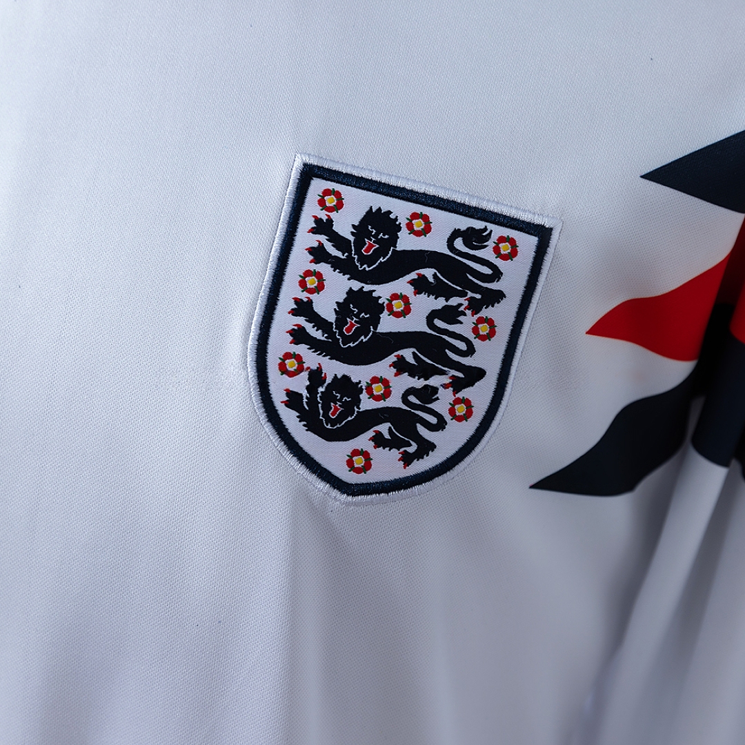 England 1990 Home Retro Long Sleeve Jersey – Replica Football Soccer Shirt – S–XXL