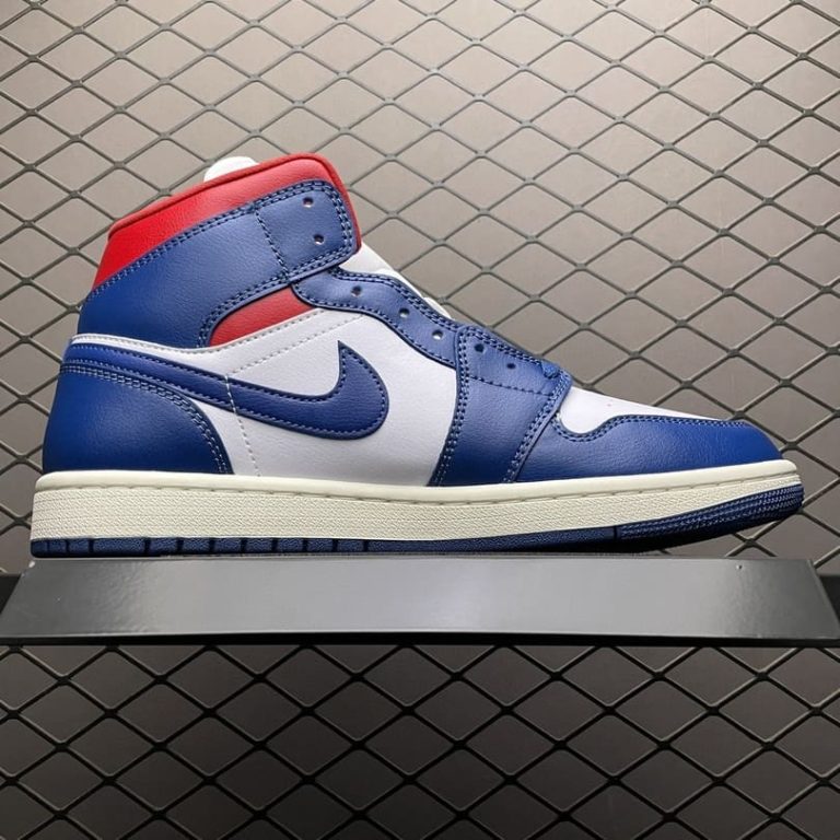 Air Jordan 1 Mid French Blue Gym Red