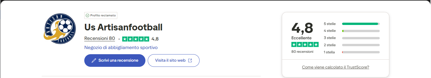 Trustpilot online reviews – ArtisanFootball