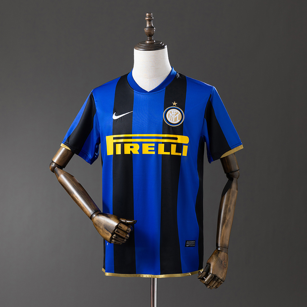 Inter Milan 2008/09 Home (UEFA Champions League Edition) Retro Jersey – Vintage Replica Football Soccer Shirt – S–XXL