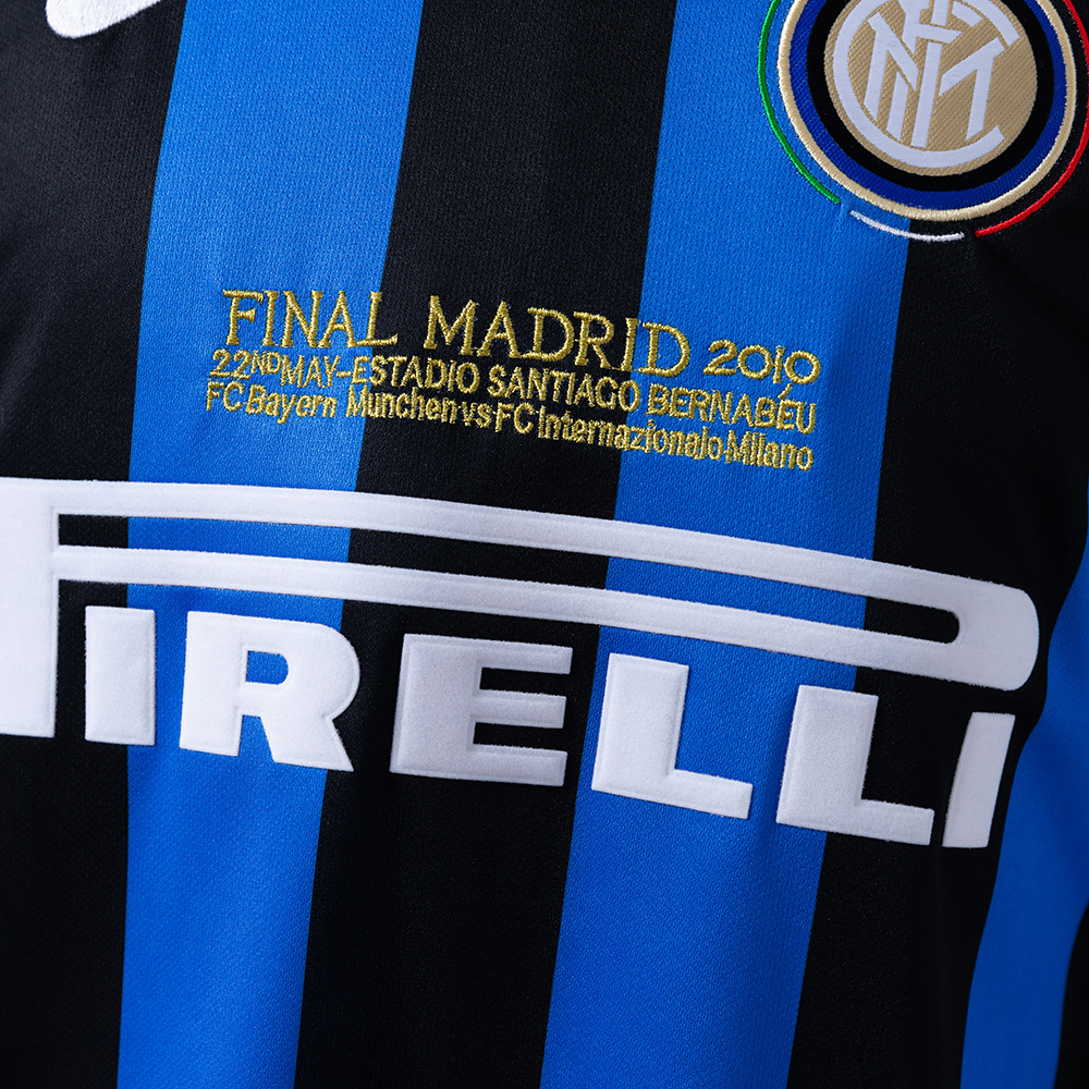 Inter Milan 2009/10 Home Retro Long Sleeve Jersey – Vintage Replica Football Soccer Shirt – S–XXL