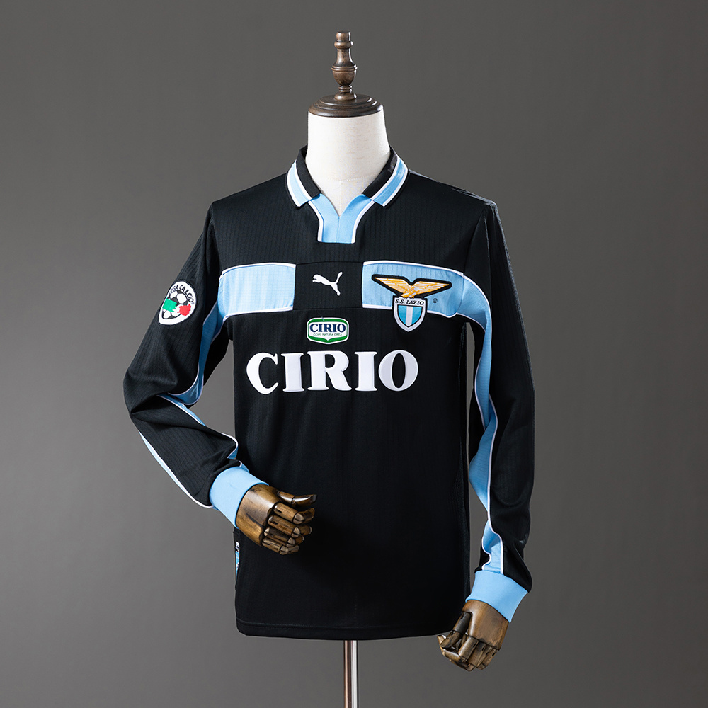 Lazio 1998/99 Away Long Sleeve Retro Jersey – Vintage Replica Football Soccer Shirt – S–XXL