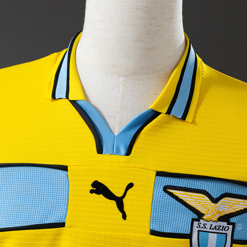 Lazio 1998/99 Yellow Retro Jersey – Vintage Replica Football Soccer Shirt – S–XXL