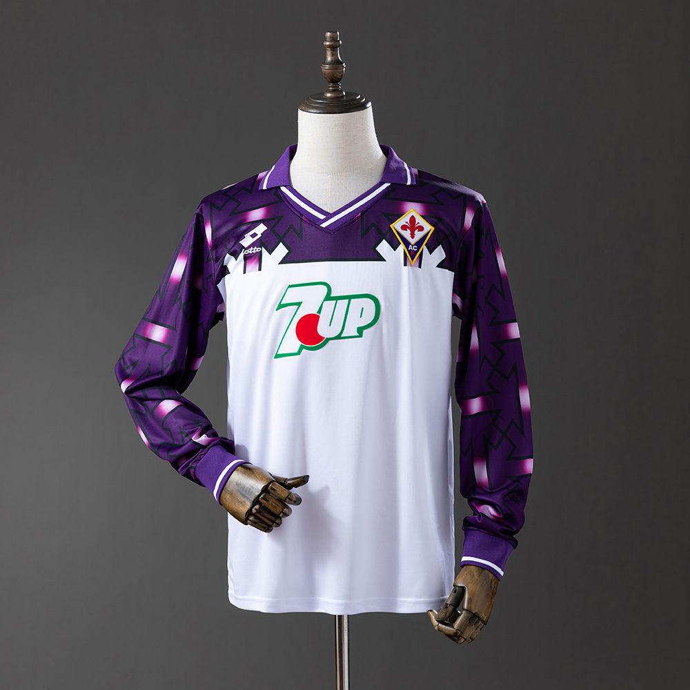 Fiorentina 1992/93 Away Long Sleeve Retro Jersey – Vintage Replica Football Soccer Shirt – S–XXL
