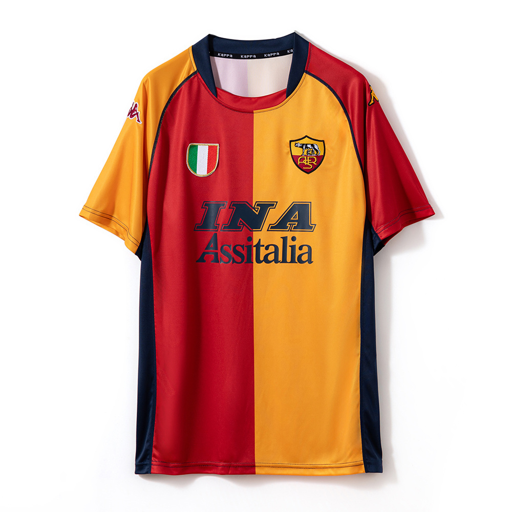 Roma 2001/02 UEFA Champions League Home Retro Jersey – Vintage Replica Football Soccer Shirt – S–2XL