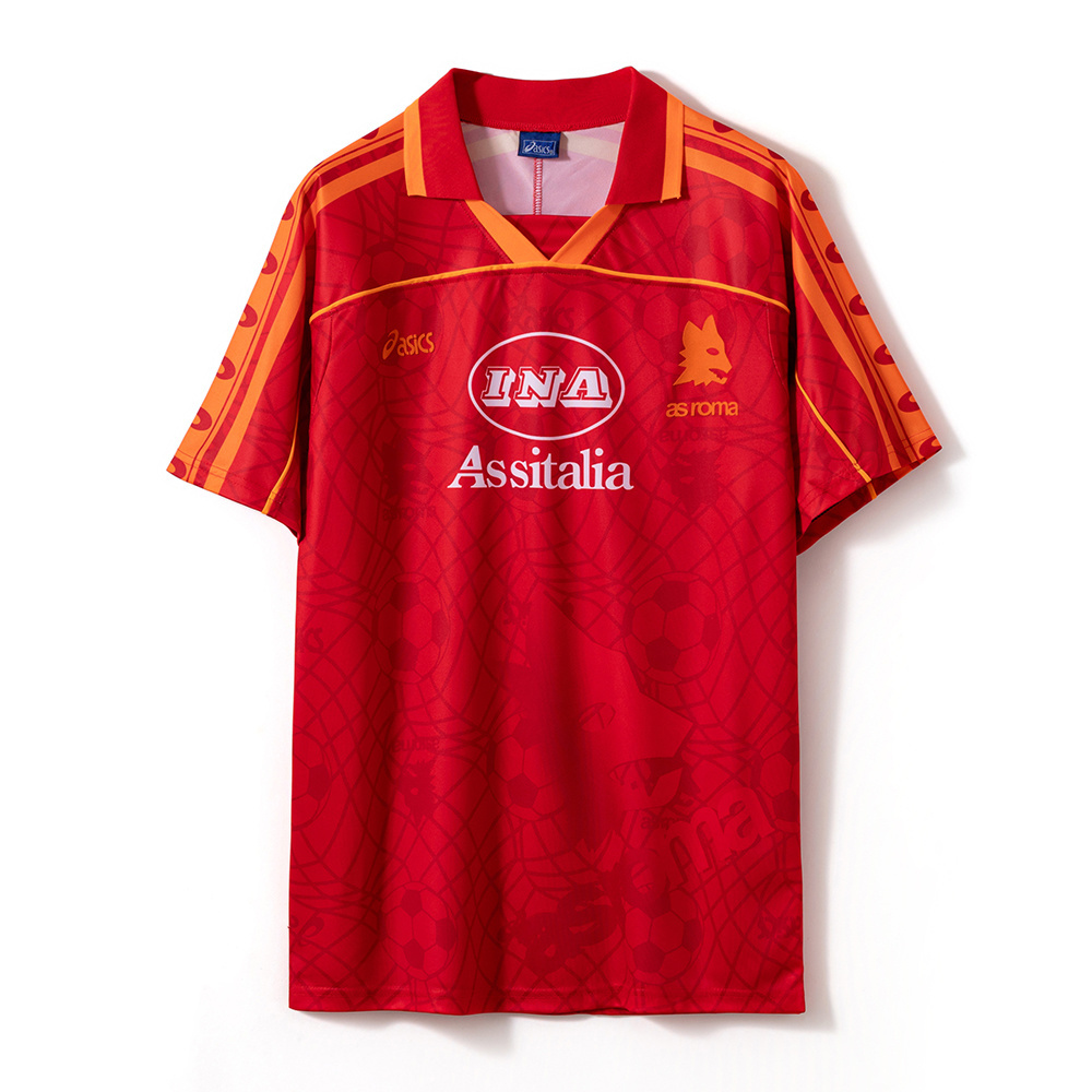 Roma 1995/96 Home Retro Jersey – Vintage Replica Football Soccer Shirt – S–2XL