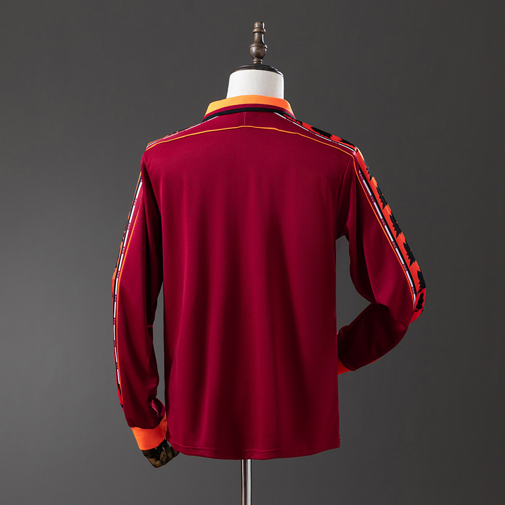 Roma 1998/99 Home Long Sleeve Retro Jersey – Vintage Replica Football Soccer Shirt – S–XXL