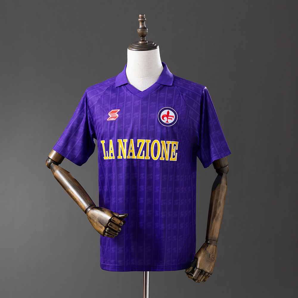 Fiorentina 1989/90 Home Retro Jersey – Vintage Replica Football Soccer Shirt – S–XXL